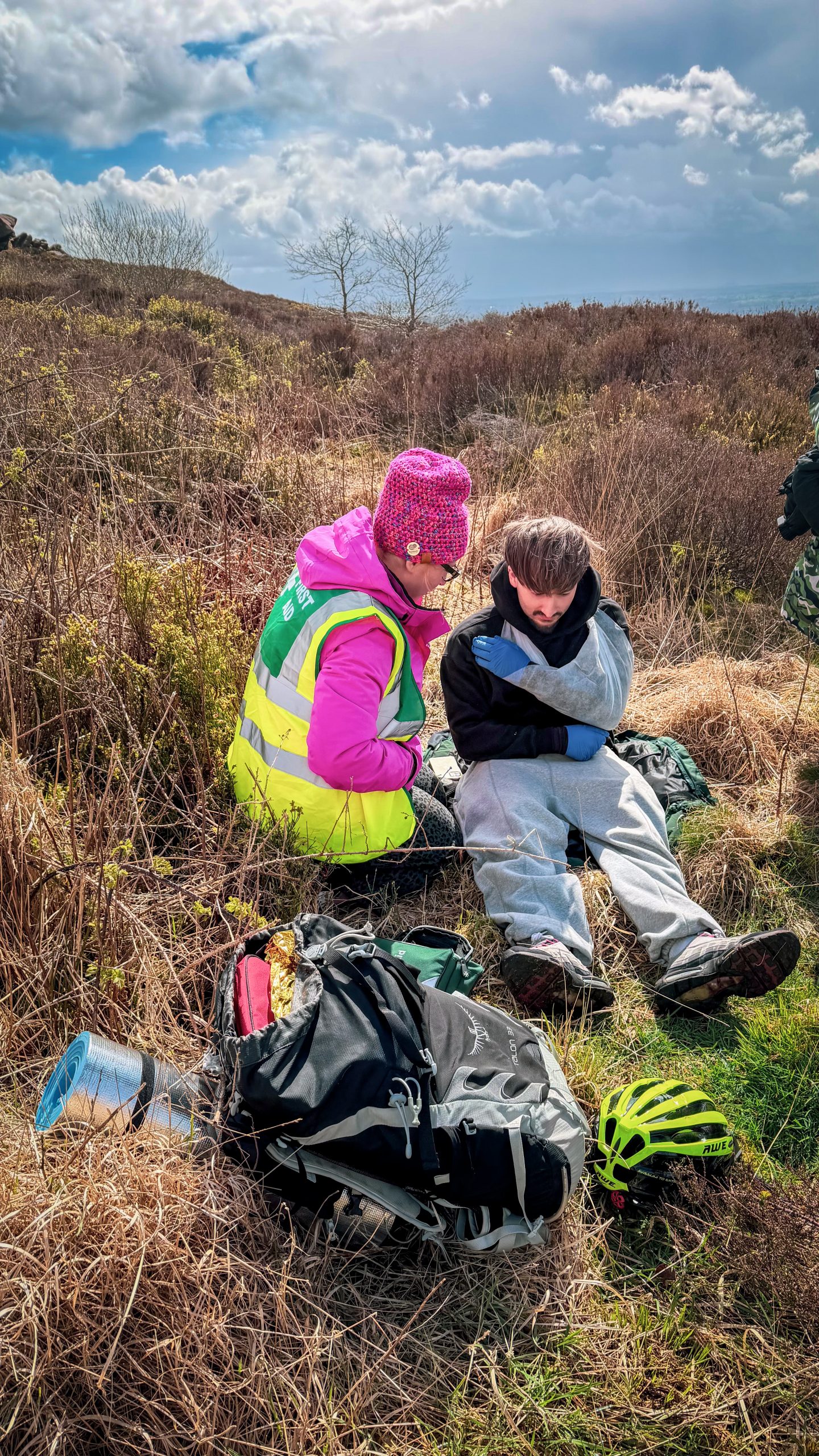 Outdoor first aid training practical exercise
